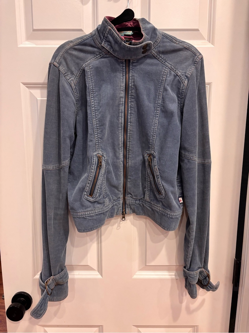 VINTAGE Hollister Blue CorduroyZip Front Jacket